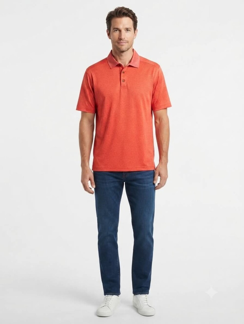 Pebble Beach Polo Performance Heathered RED Size Medium EUC